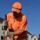 Bauhof-Mitarbeiter bei Hitze